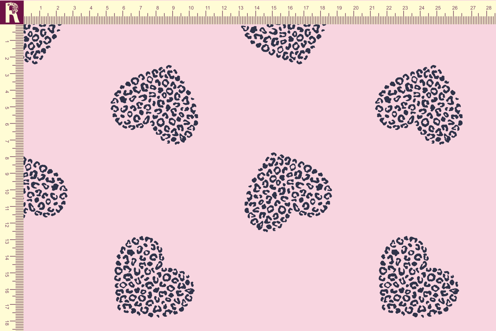 Т642 Сердечки леопард  9509а_5017 Футер с начесом, 30/20, пачка, кардная