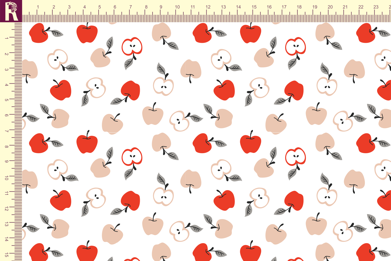 Т566 Яблоки 9000_8001_4026_9005 Футер с начесом, 30/20, пачка, кардная