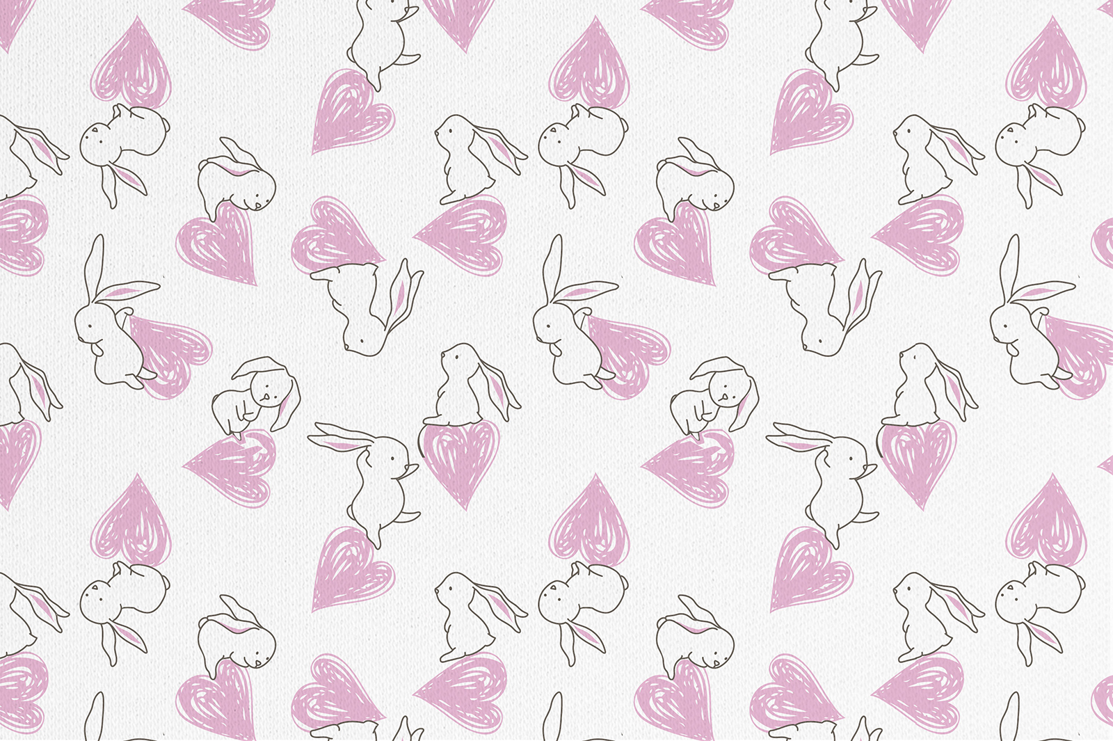 картинка Т513 Зайцы с сердцами, colour 9000/8001/2001*(ru), Кулирная гладь, 30/1 (ru), пачка 95-100 см, кардная, 145-150 gr, 100% хлопок, принт_пигмент, Руткан от компании Руткани