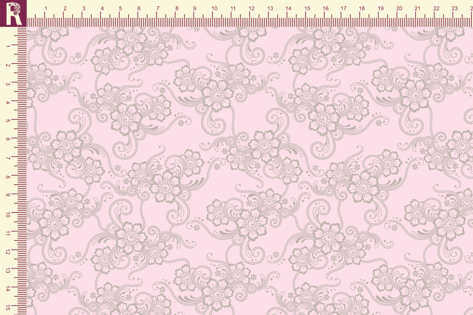 картинка Т123 Кружево 9509а_8008(серое кружево на светло-розовом фоне) от компании Руткани