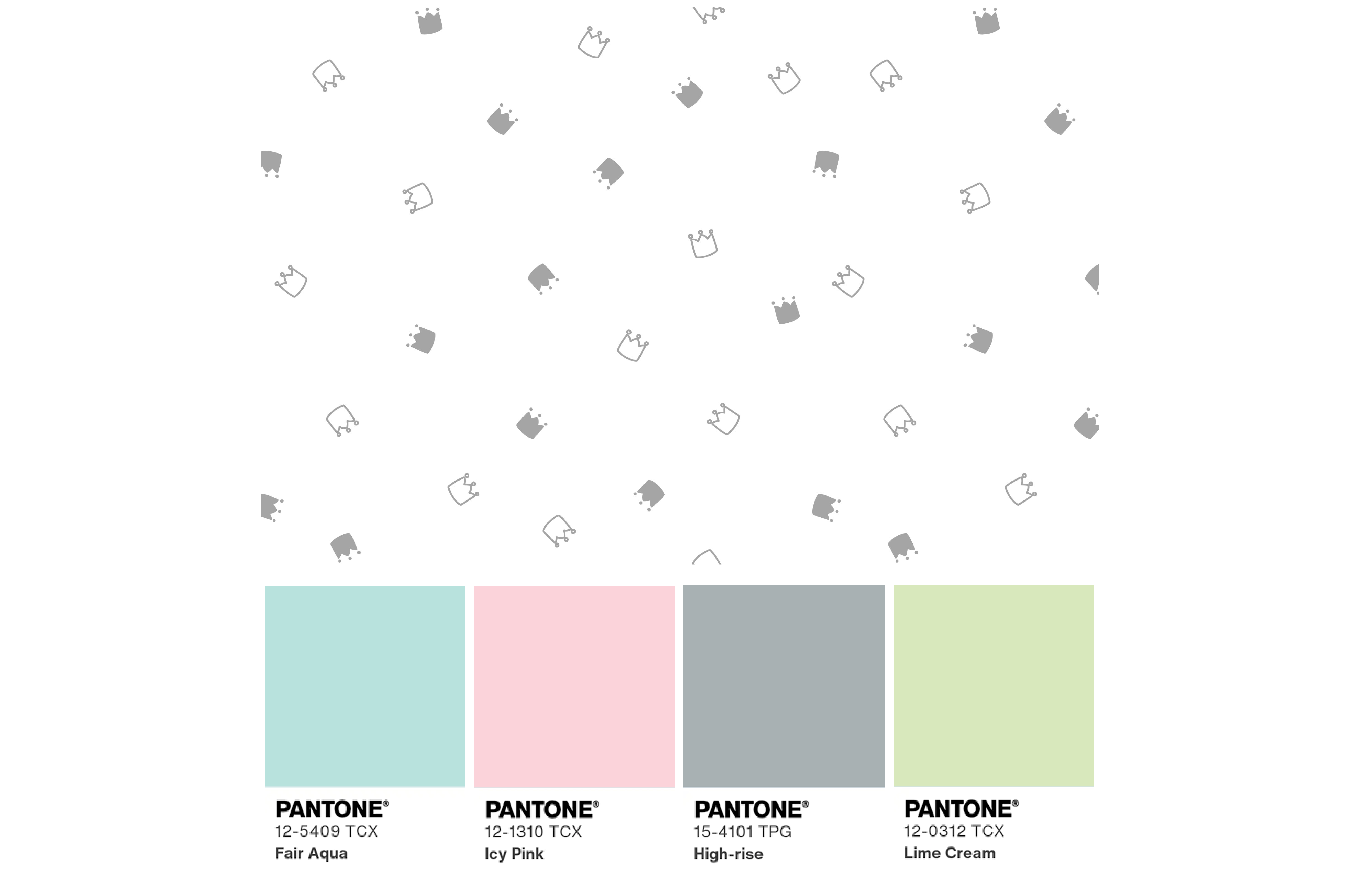 картинка Ткань с принтом Милые короны Т698_13 от компании Руткани