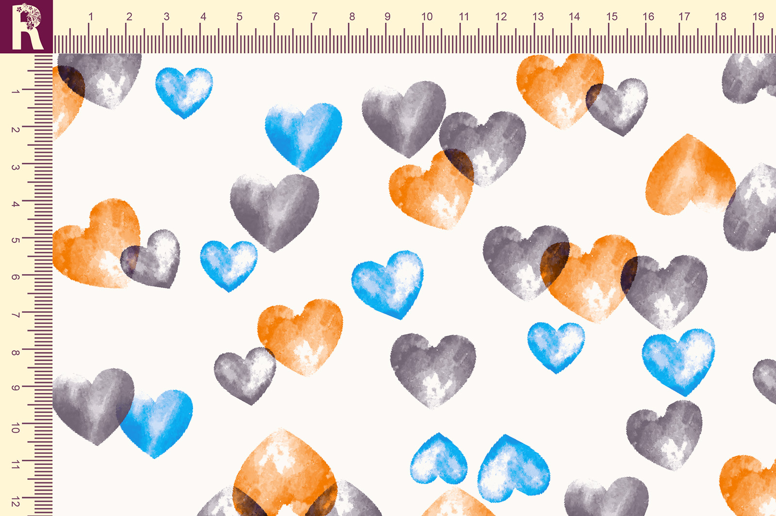 картинка Т683 Воздушные сердечки 9050S 17-1350 17-3907 17-4247 от компании Руткани