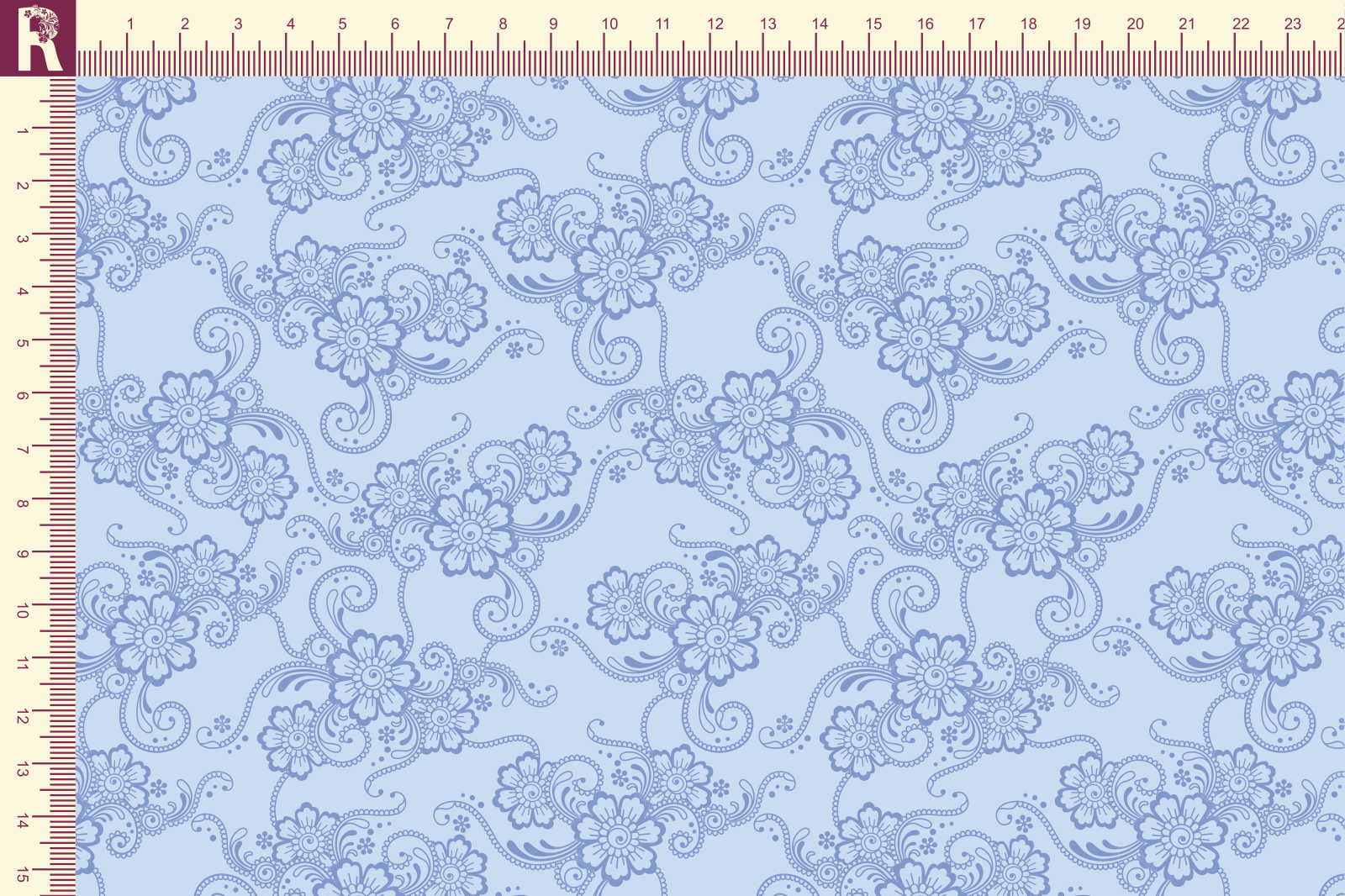 картинка Т123 Кружево 9061а_7020(синее кружево на голубом фоне) от компании Руткани