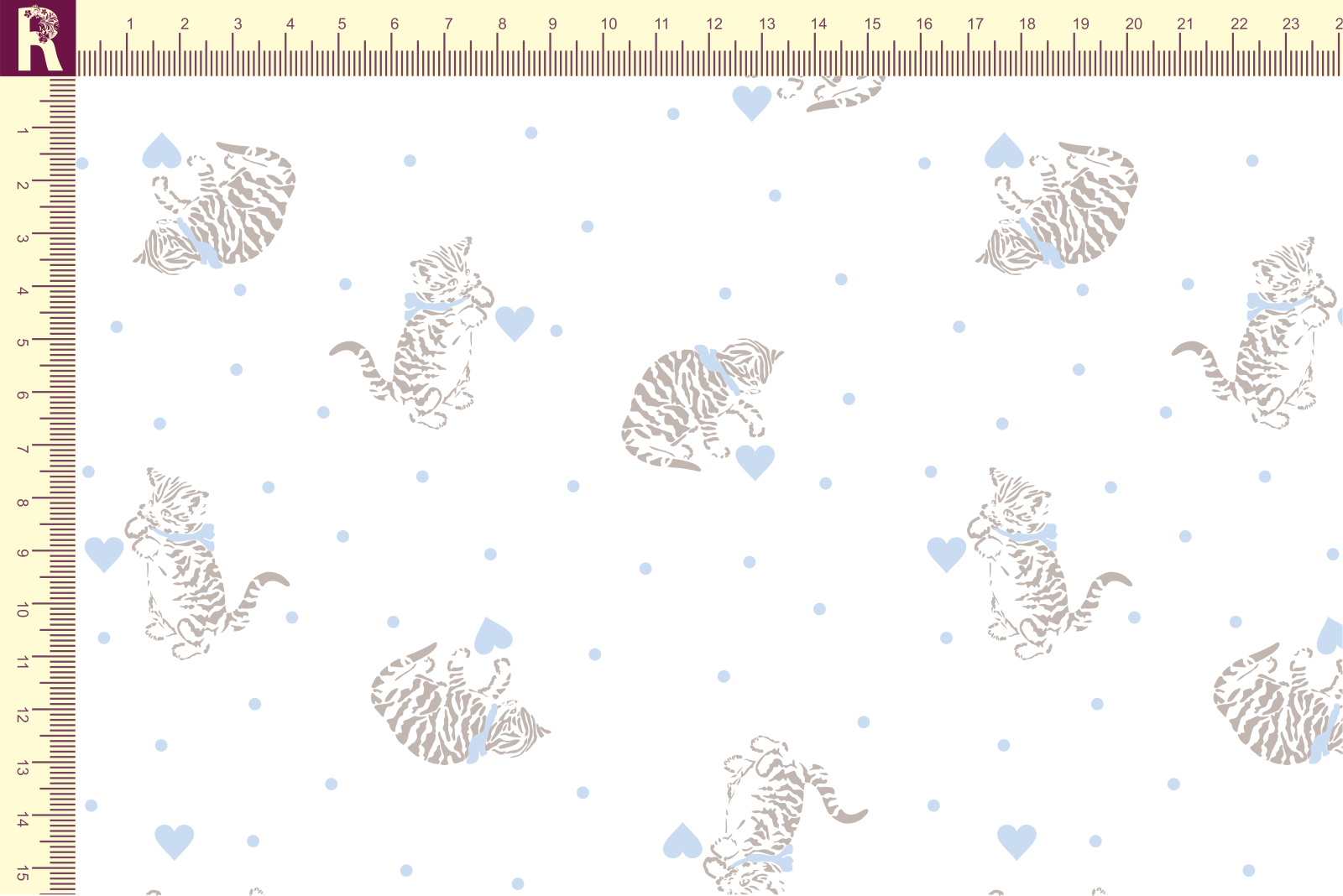 Т606 Котики с сердечками 9000_8008_7029 Футер с начесом, 30/20, пачка, кардная