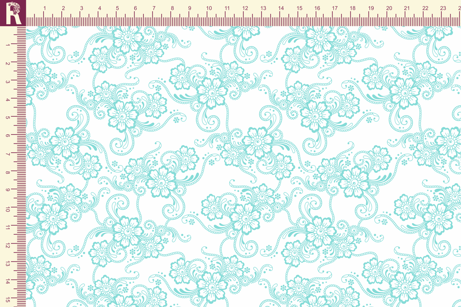 картинка Т123 Кружево 9000_6022 ментоловое кружево на белом фоне от компании Руткани