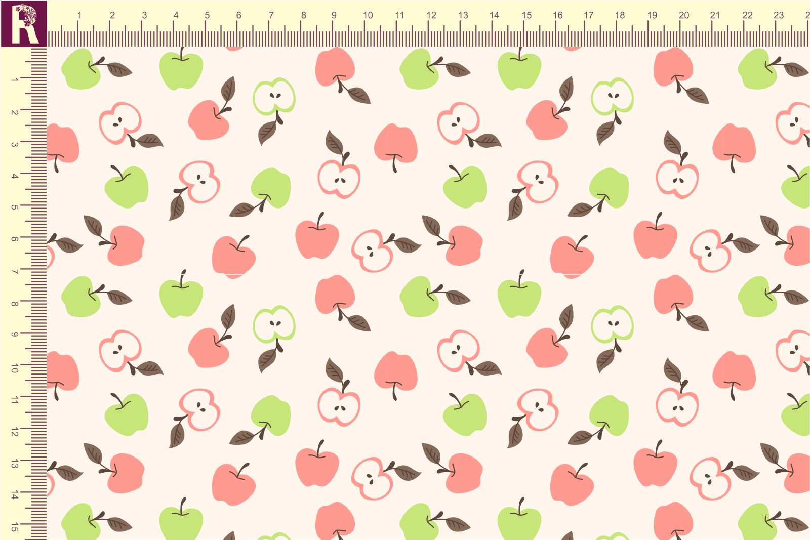 Т566 Яблоки 9050а_4028_3003_6002 Футер с начесом, 30/20, пачка, кардная