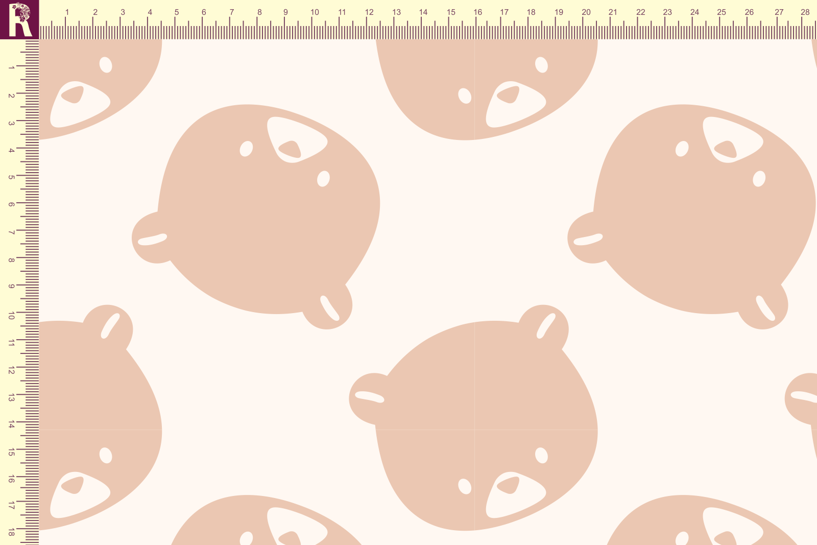 картинка Т630 Крупные мишки 9050а_4026( бежевые мишки на молочном фоне) от компании Руткани