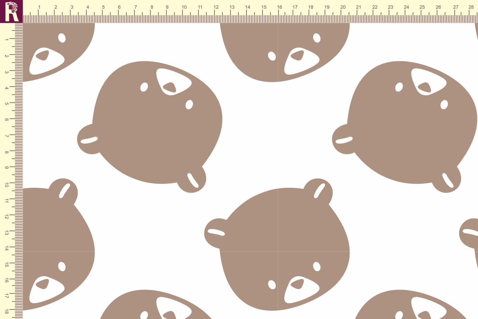 картинка Т630 Крупные мишки 9000_4029( коричневые мишки на белом фоне) от компании Руткани