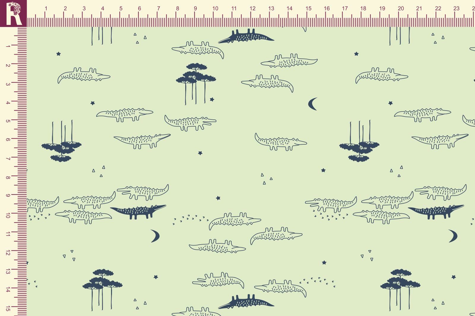 Т590 Крокодилы 9025_5006 Футер с начесом, 30/20, пачка, кардная