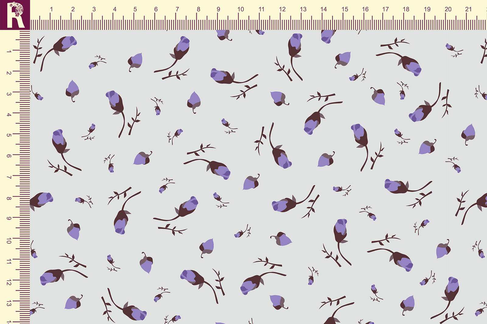 картинка Т674 Бутоны роз 9553 18-3737 19-1327 от компании Руткани