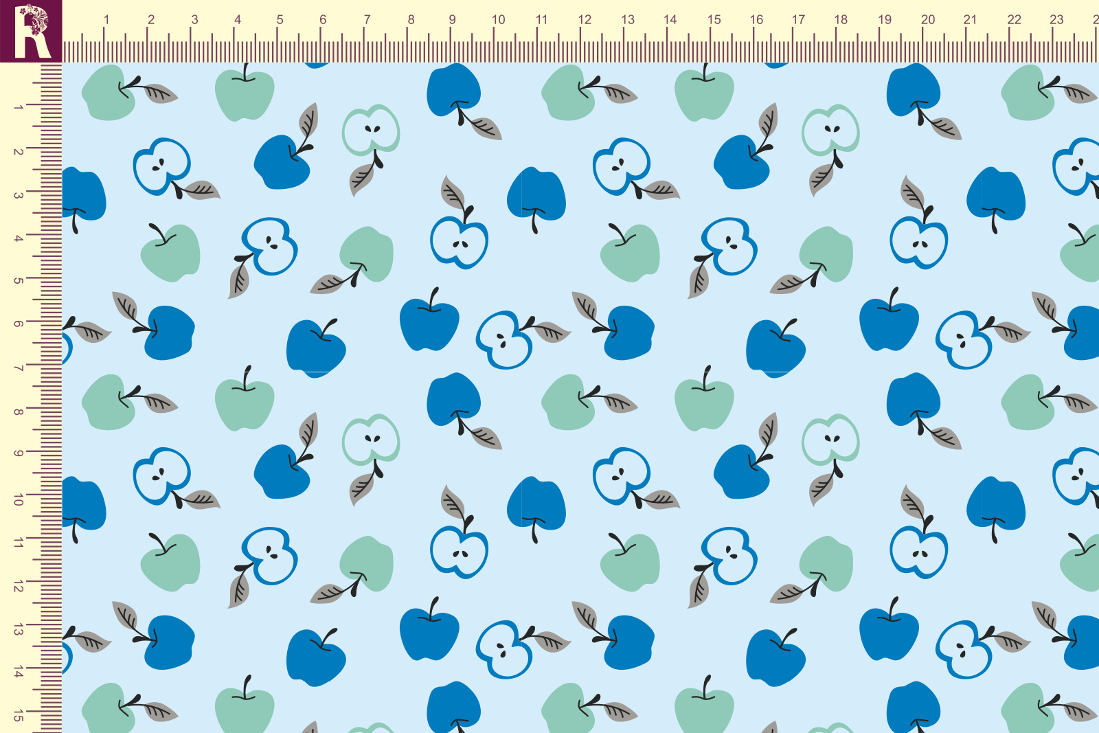 Т566 Яблоки 9061а_8001_7008_6014 Футер с начесом, 30/20, пачка, кардная