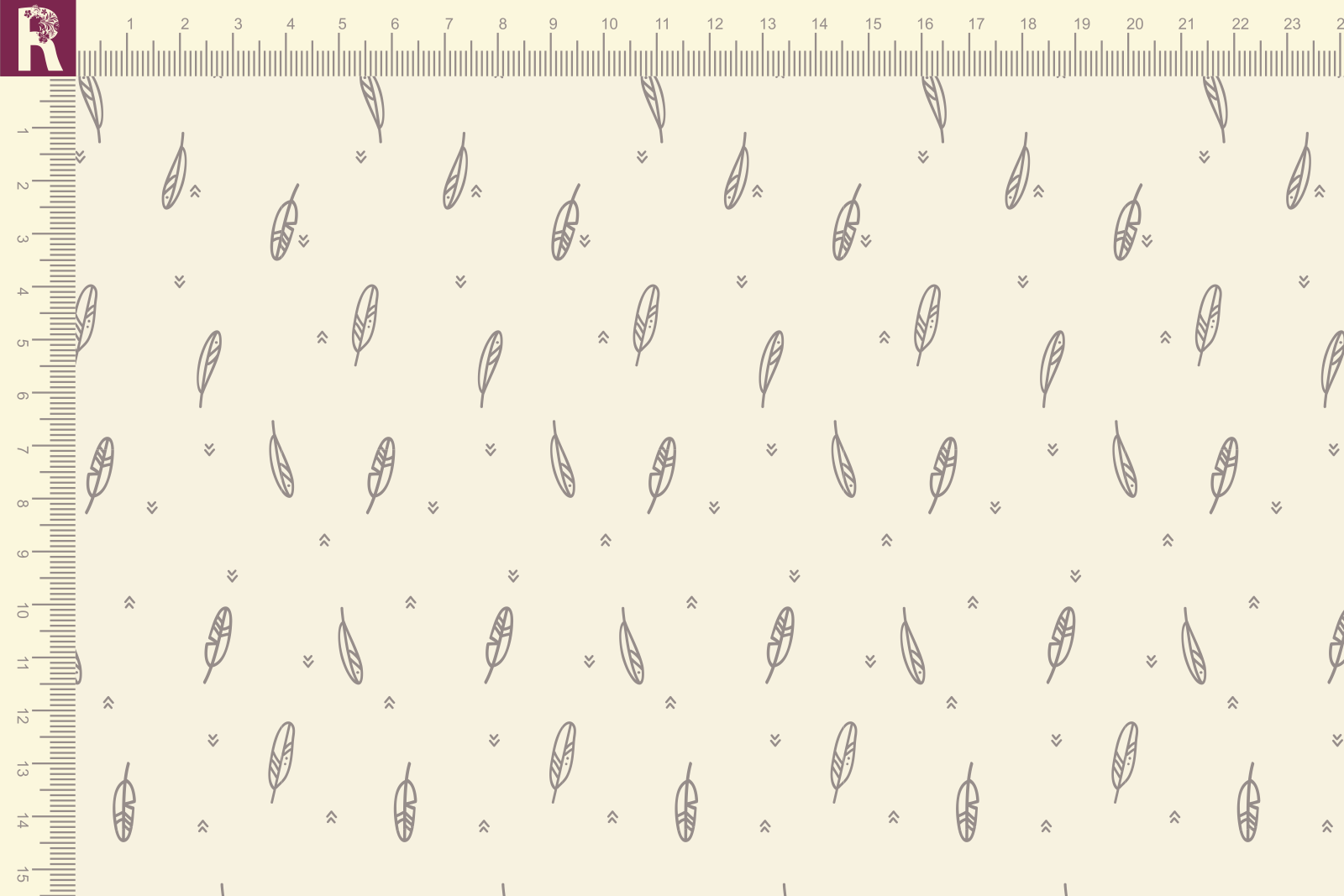 картинка Т125 Перышки 9050а_8017(серые перышки на молочном фоне) от компании Руткани