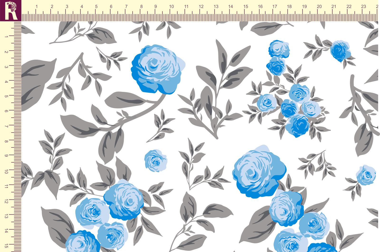 Т609 Винтажные розы 9000_8003_7008_7029 Футер с начесом, 30/20, пачка, кардная