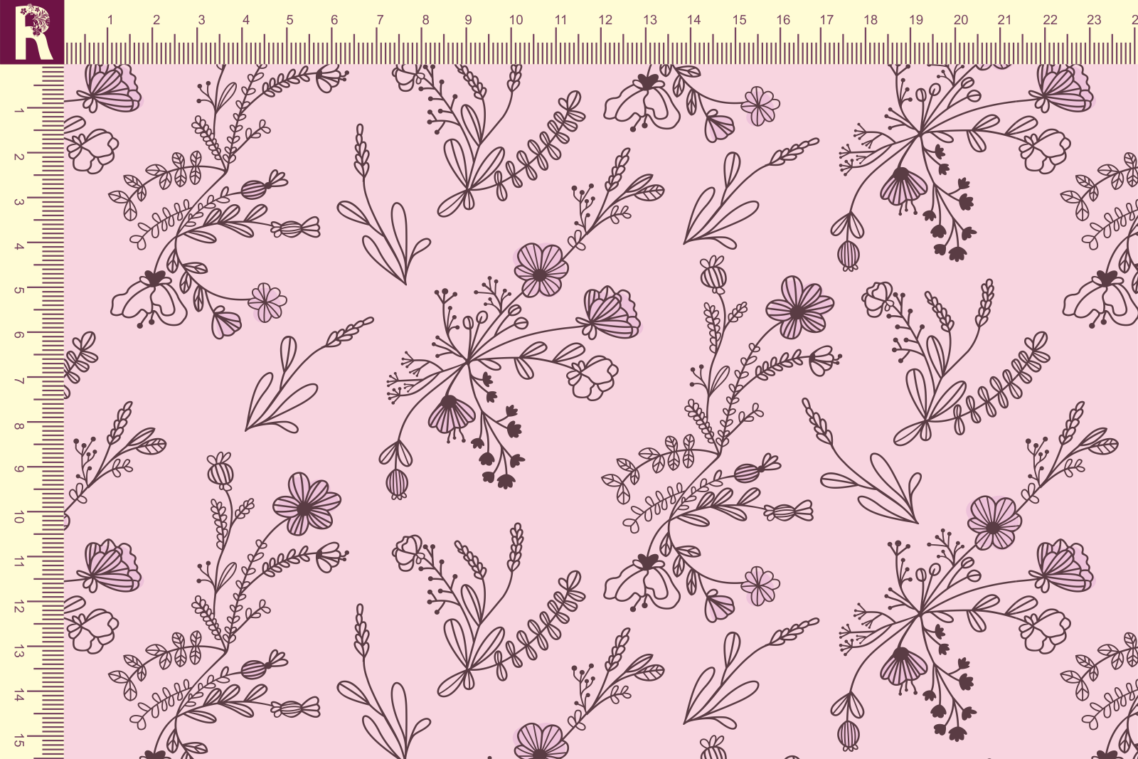 Т602 Полевые цветы 9509а_4018_2027 Футер с начесом, 30/20, пачка, кардная