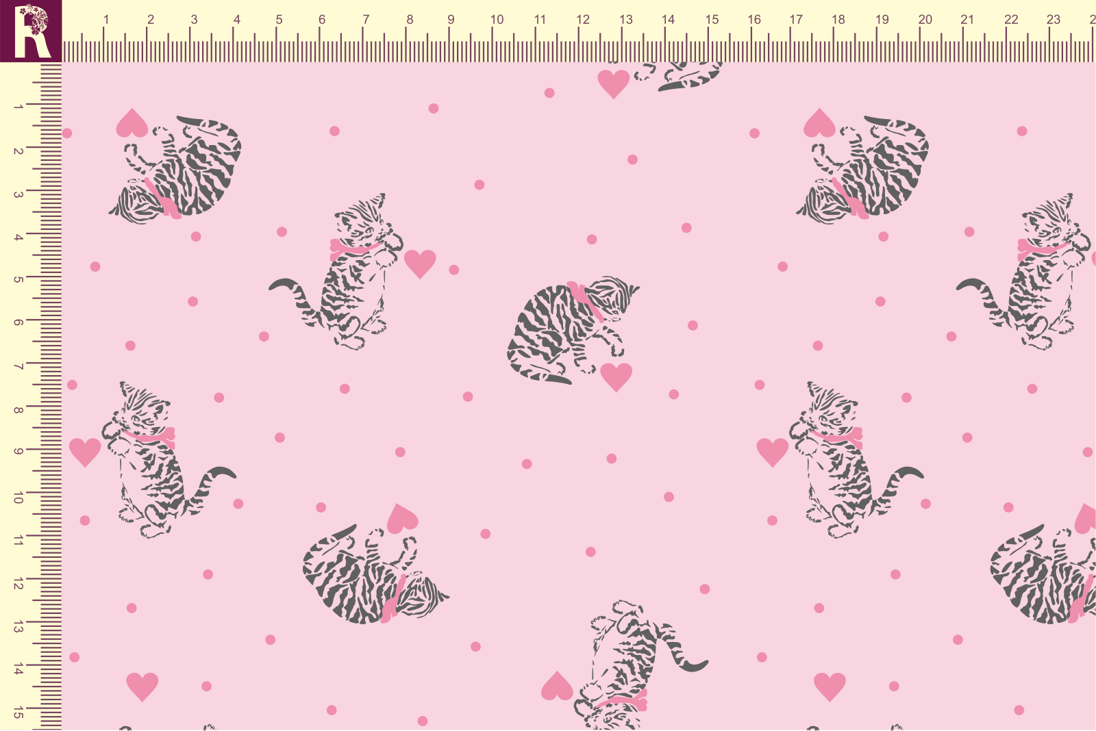 Т606 Котики с сердечками 9509а_8003_2008 Футер с начесом, 30/20, пачка, кардная