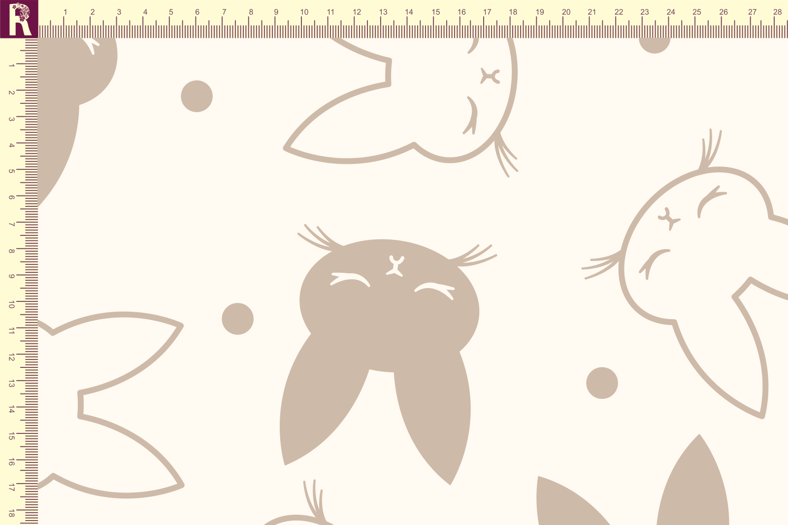 картинка Т633 Милые зайки 9050а_4002 (бежевые  зайки на молочном фоне) от компании Руткани