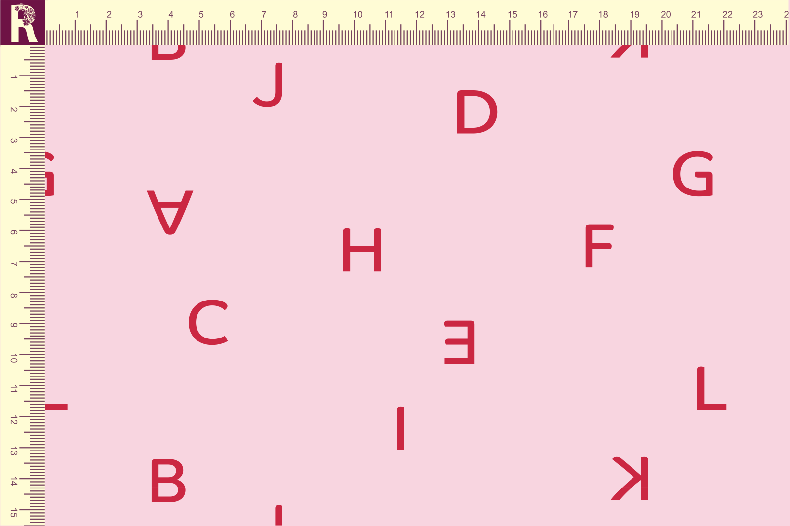 картинка Т599 Алфавит 9509а_9001 (красные буквы на розовом фоне) от компании Руткани