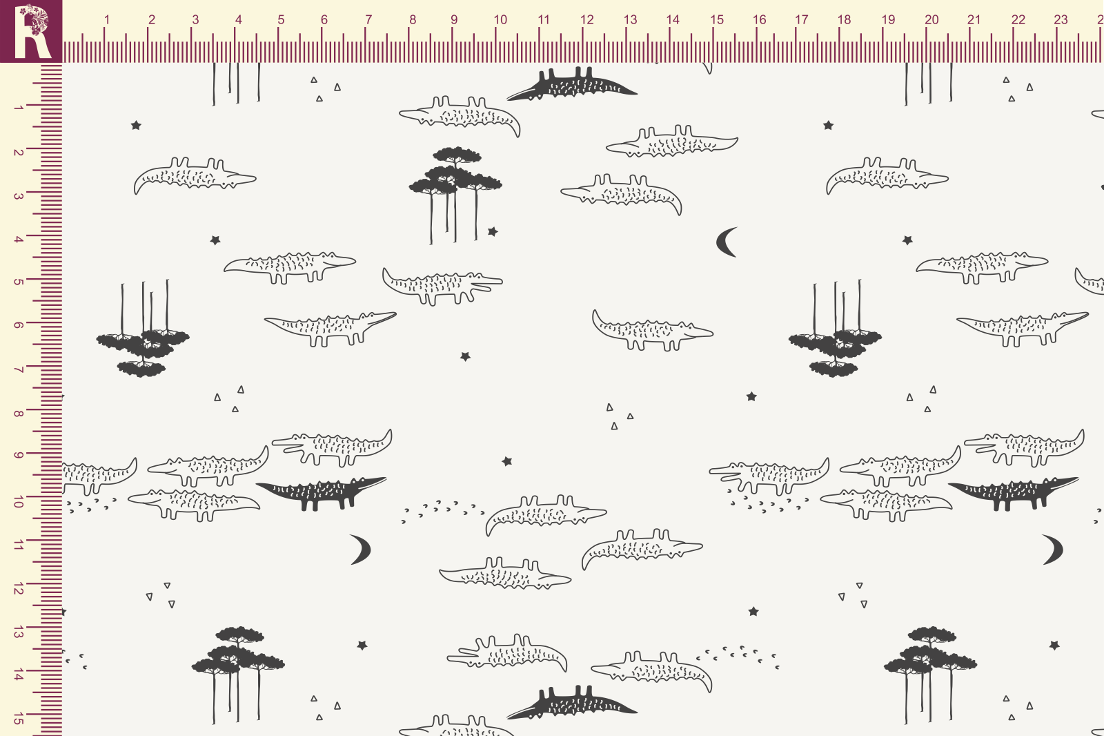 Т590 Крокодилы 9050а_8001 Футер с начесом, 30/20, пачка, кардная