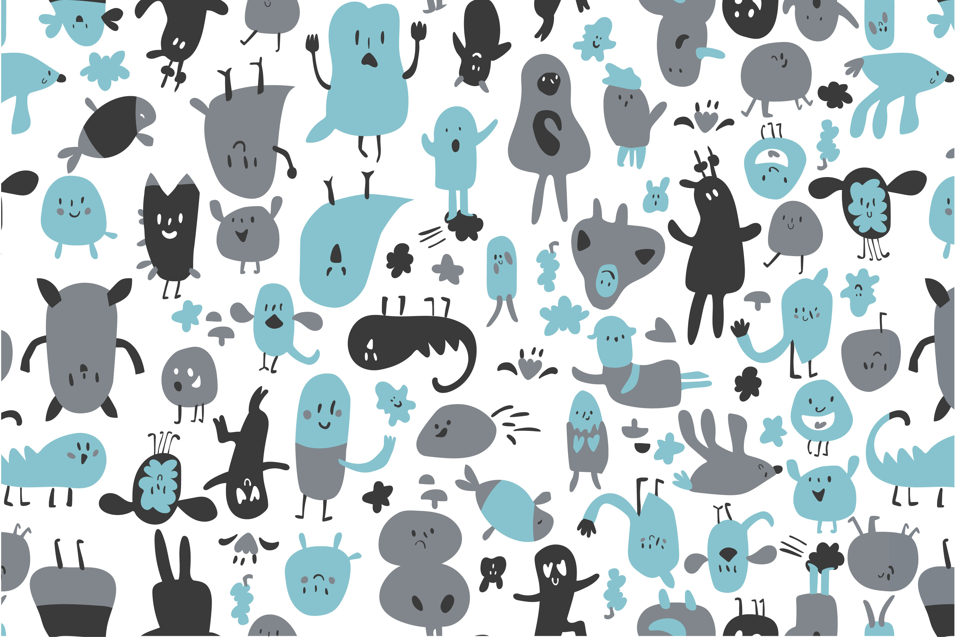 Ткань с принтом Озорной пластилин Т700_6