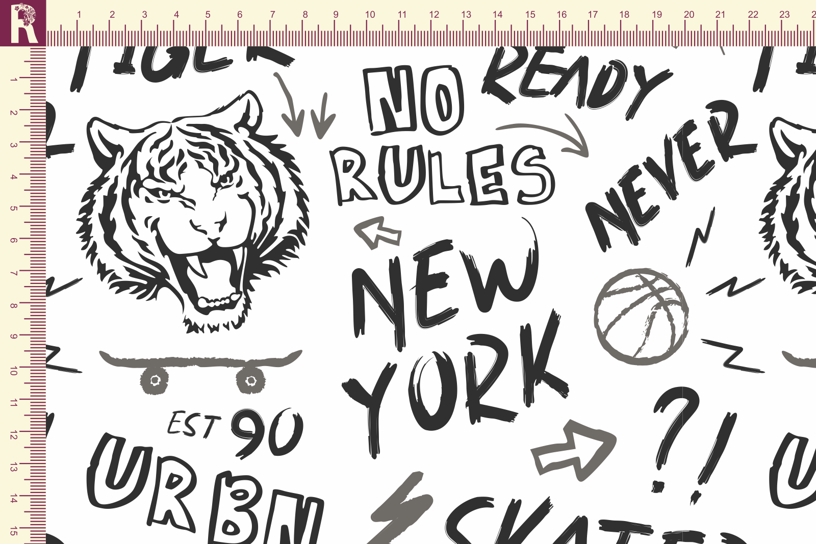 Т565 Тигр Урбан 9000_8001_8006 Футер с начесом, 30/20, пачка, кардная Т565 Тигр Урбан 9000_8001_8006 Футер с начесом, 30/20, пачка, кардная