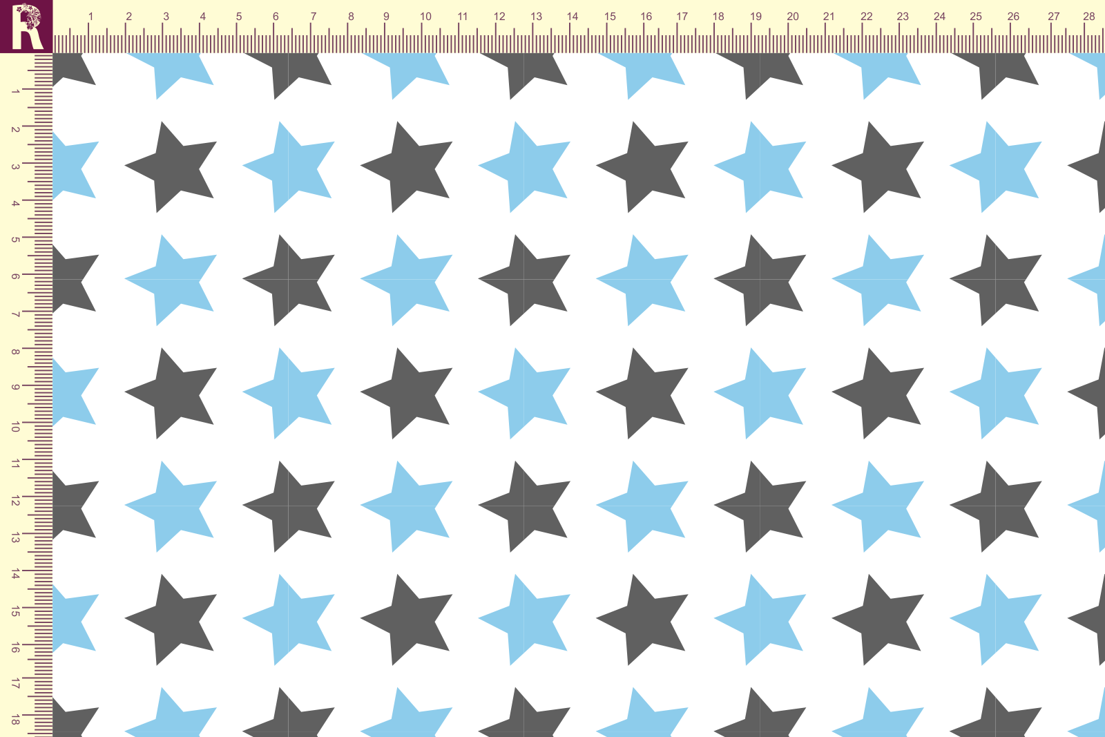 картинка Т620 Крупные звезды 9000_8003_7001 (серые и голубые звезды на белом фоне) от компании Руткани