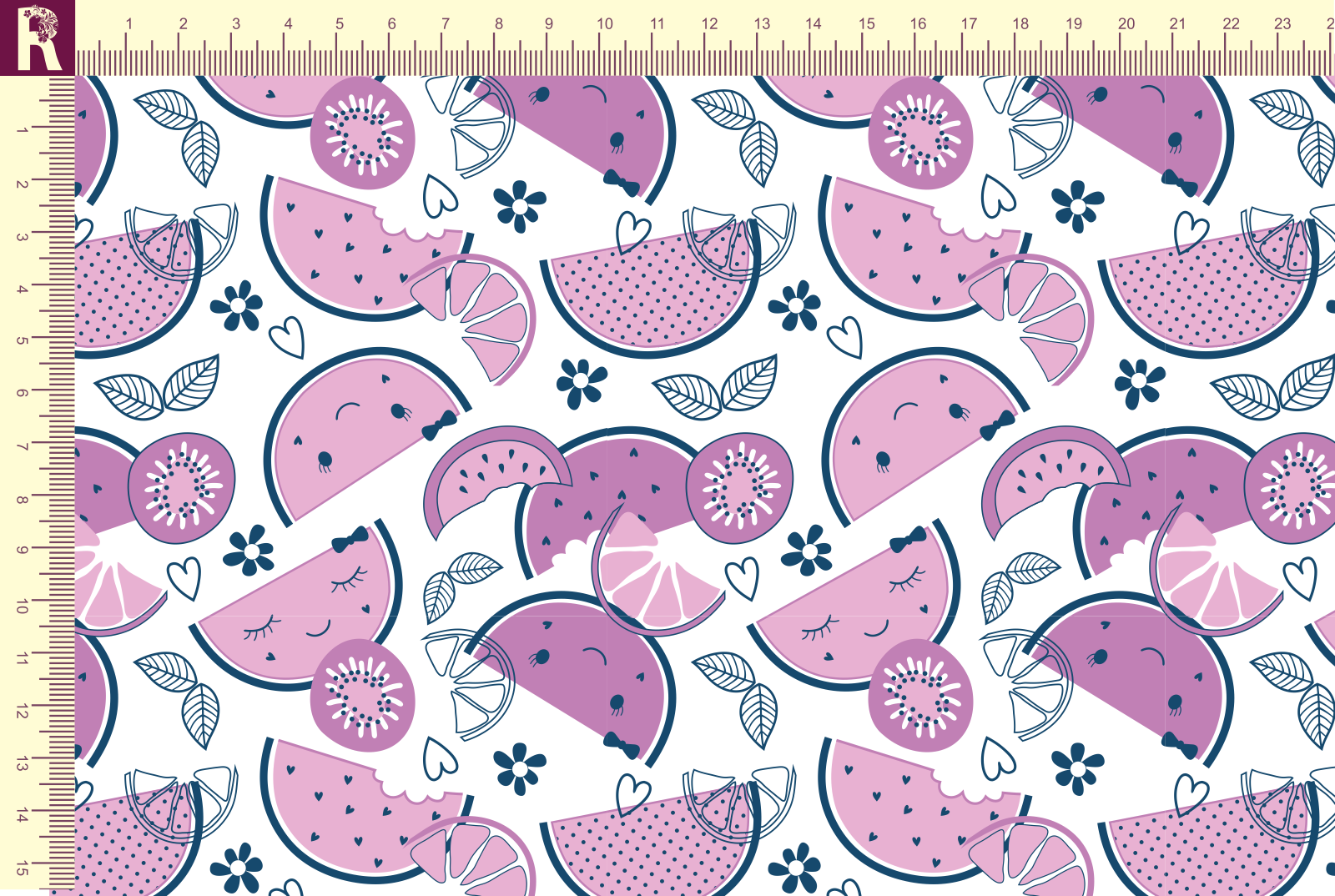 Т597 Арбузы 9000_7007_2021 Интерлок, 40/1, пачка, пенье