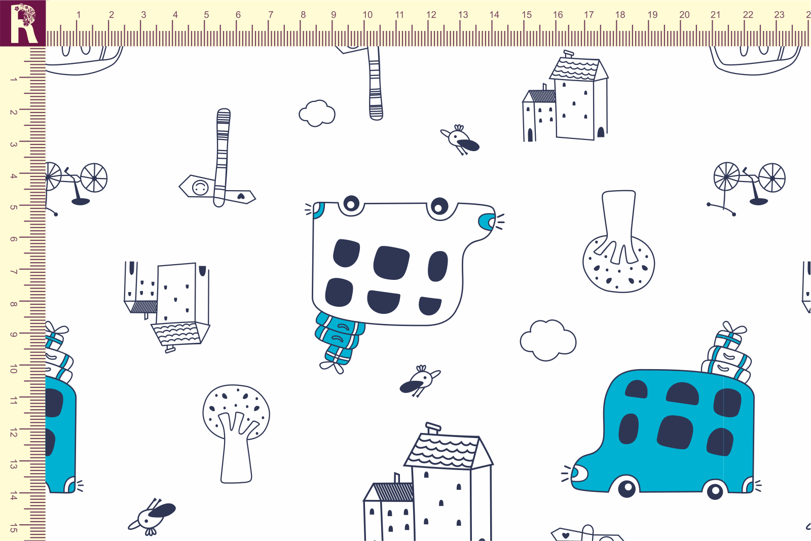 Т612 Автобусы 9000_7007_7021 Футер с начесом, 30/20, пачка, кардная