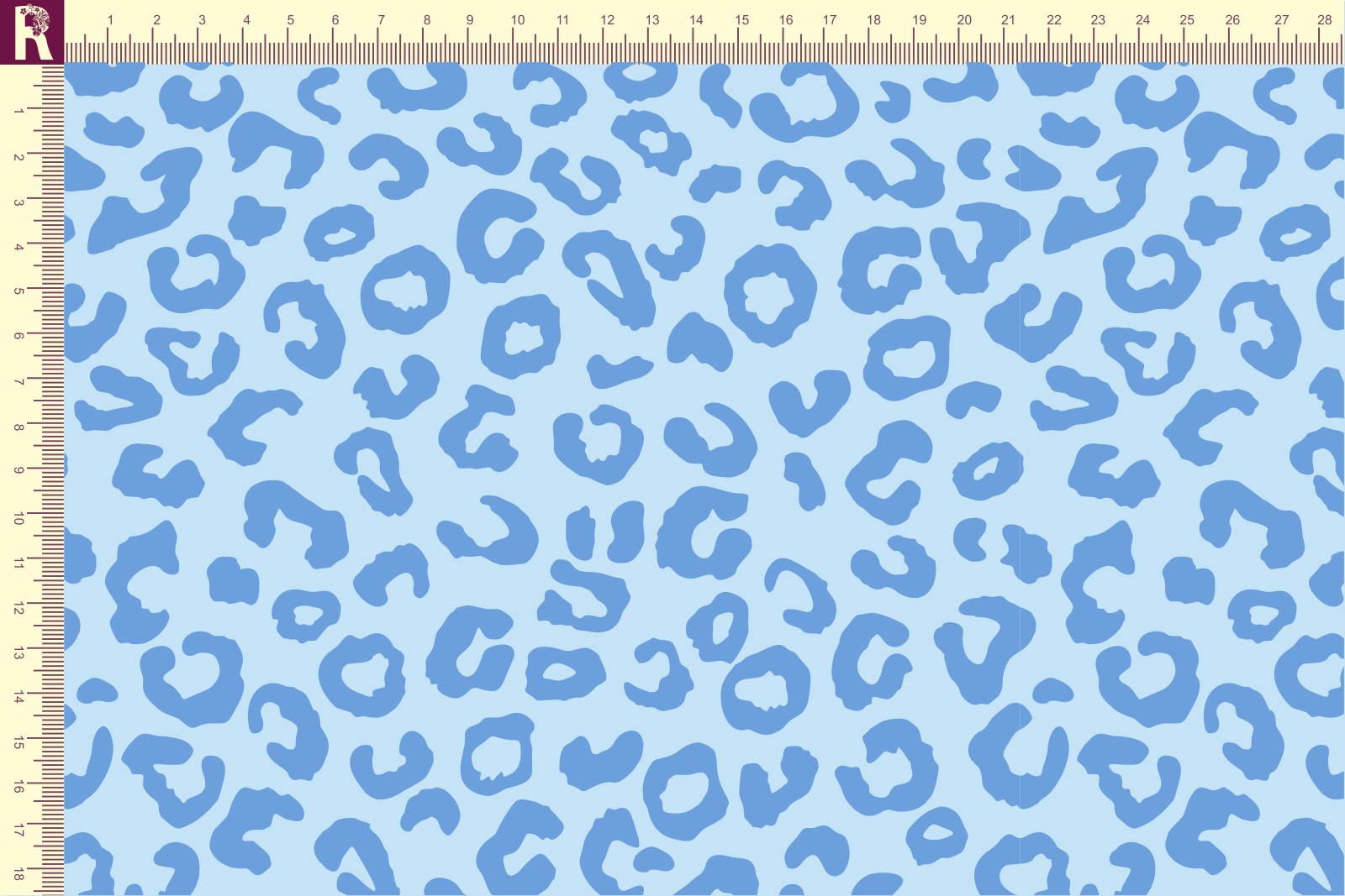 картинка Т621 Леопардовая текстура 9061а_7004 ( голубой узор на светло-голубом фоне) от компании Руткани