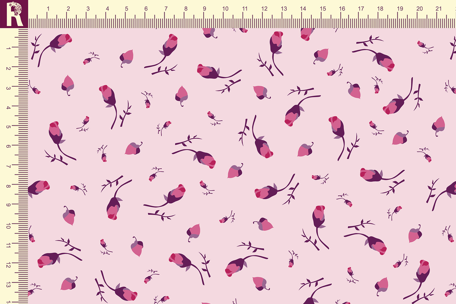 картинка Т674 Бутоны роз 9509а 19-3022 18-1945 от компании Руткани