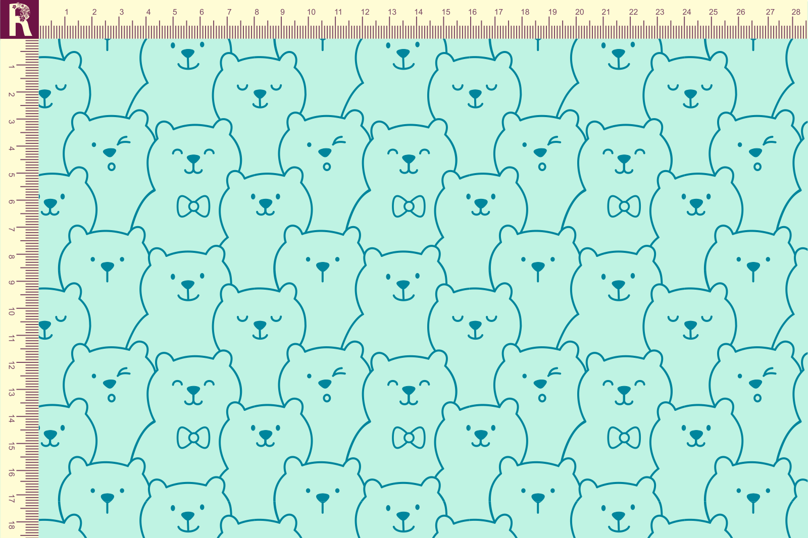 Т625_1 Мишки контурные 9030а_7016 Футер с начесом, 30/20, пачка, кардная Т625_1 Мишки контурные 9030а_7016 Футер с начесом, 30/20, пачка, кардная