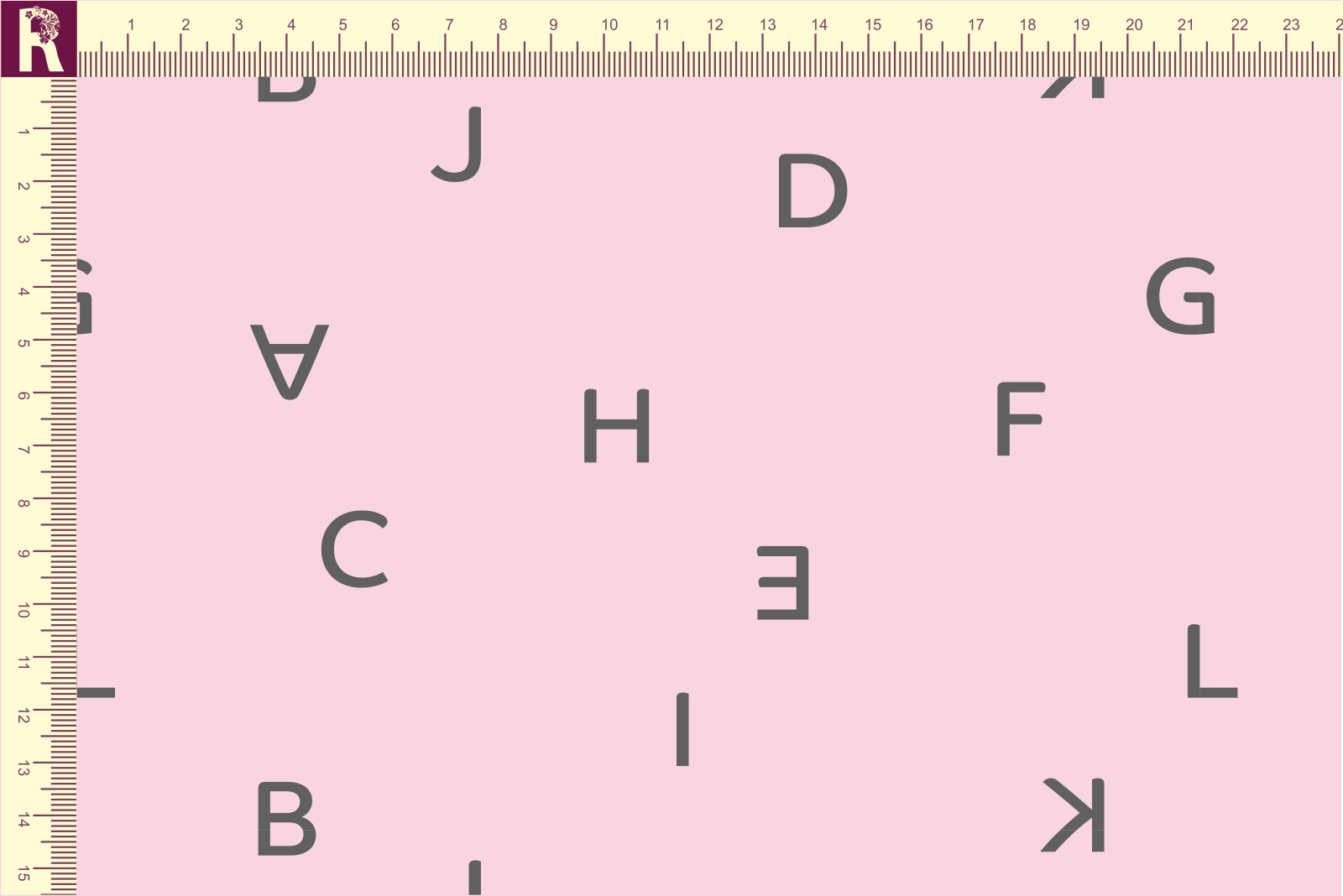 картинка Т599 Алфавит 9509а_8003 (серые буквы на розовом фоне) от компании Руткани