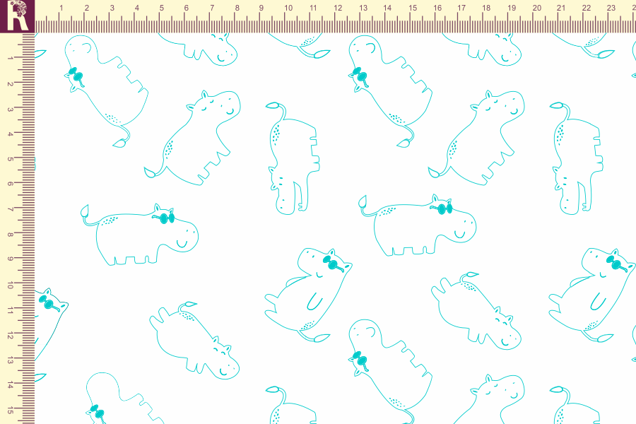 картинка Т504_1 бегемотики контурные ментол от компании Руткани