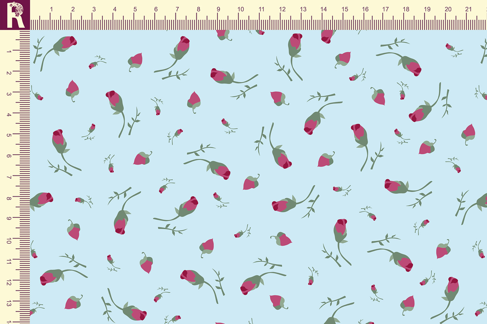 картинка Т674 Бутоны роз 9061а 17-6323 19-1762 от компании Руткани