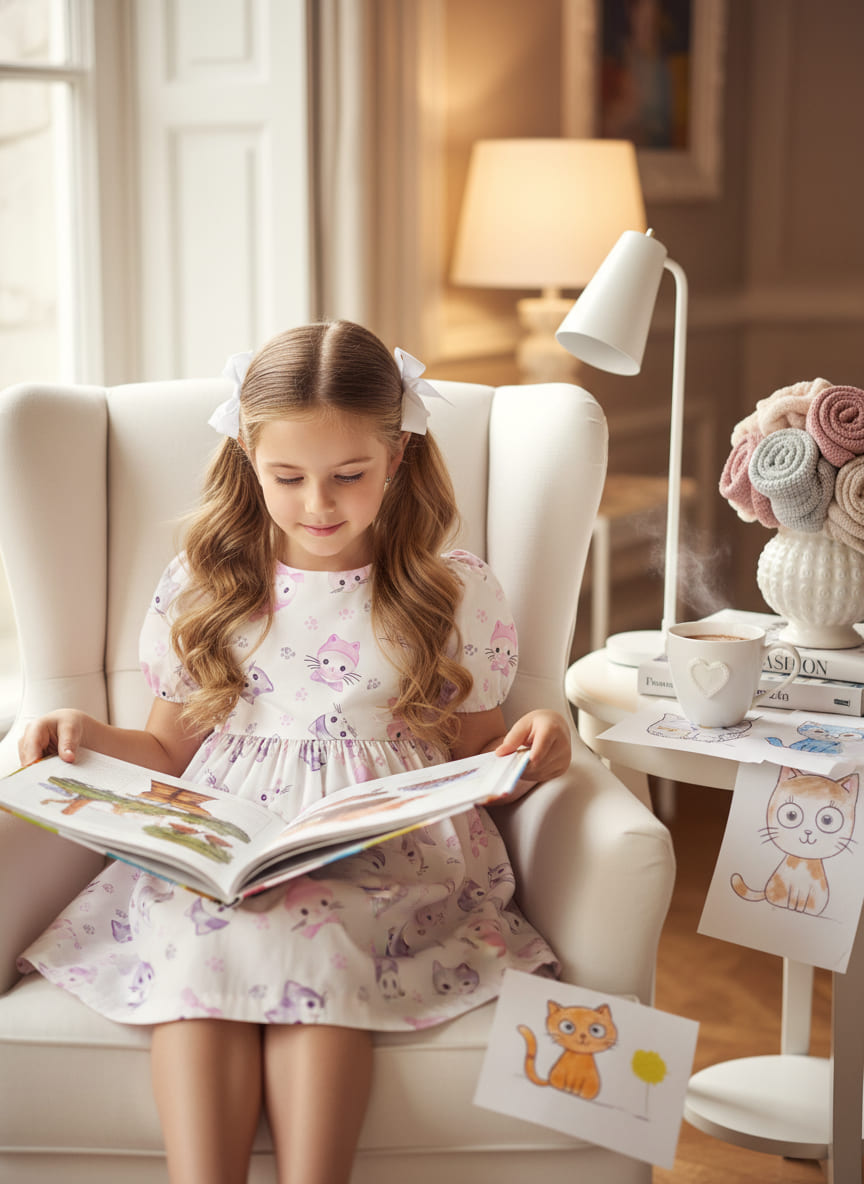 картинка Ткань с принтом Зимние котики Т692_2 от компании Руткани