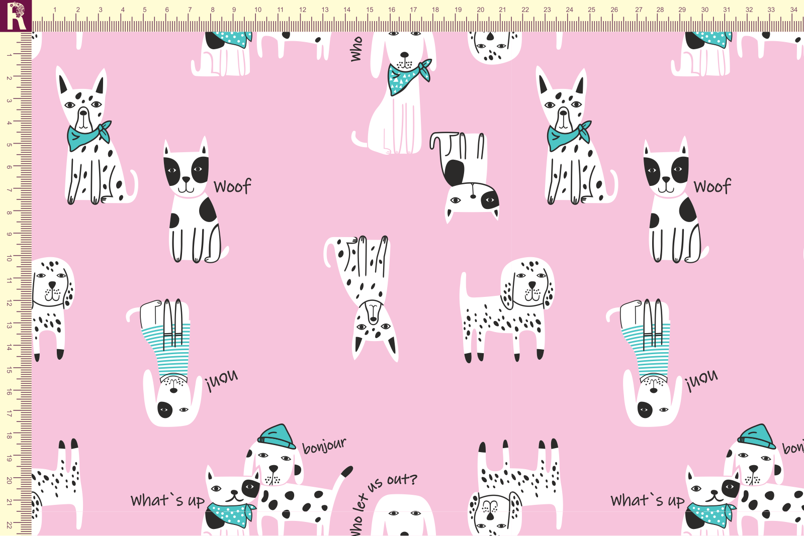 картинка Т549 далматинцы 13-3806  16-5127 19-4006 от компании Руткани