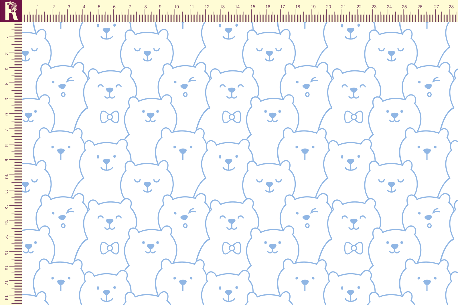 Т625_1 Мишки контурные 9000_7018 Футер с начесом, 30/20, пачка, кардная Т625_1 Мишки контурные 9000_7018 Футер с начесом, 30/20, пачка, кардная
