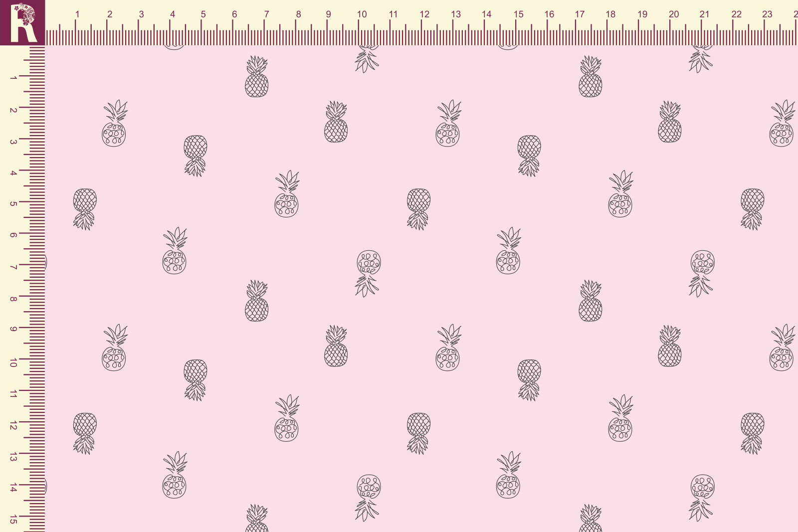 картинка Т571 Ананасы 9509а_8001(черные ананасы на розовом фоне) от компании Руткани