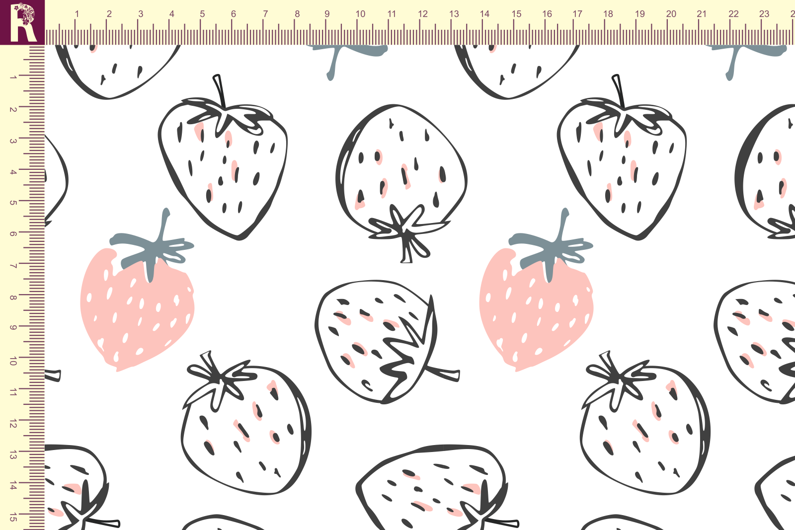 картинка Т578 Клубники 9000_8001_3003_8004( персиковые клубнички на белом фоне) от компании Руткани