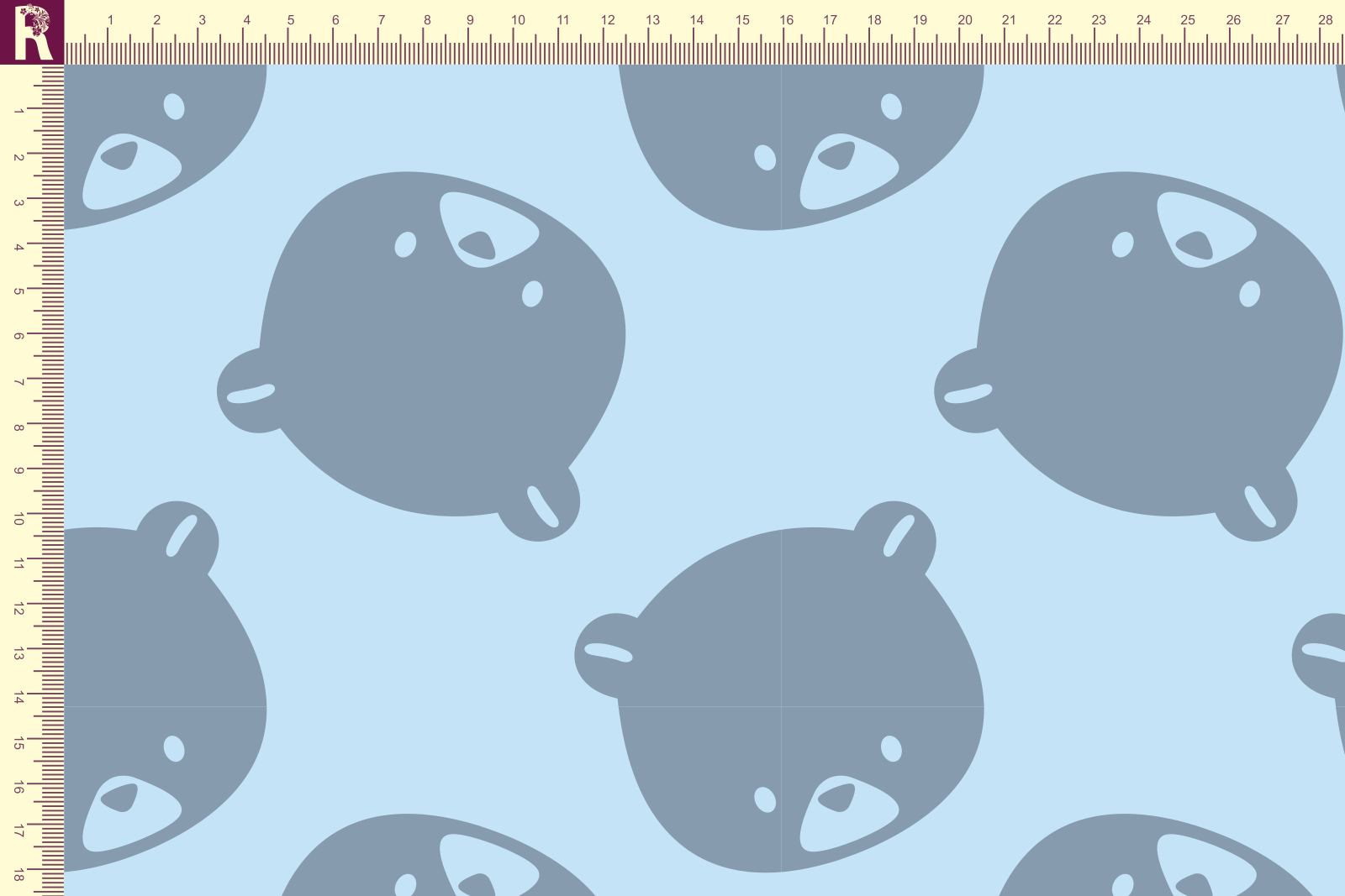 картинка Т630 Крупные мишки 9061а_8011( серые мишки на голубом фоне) от компании Руткани