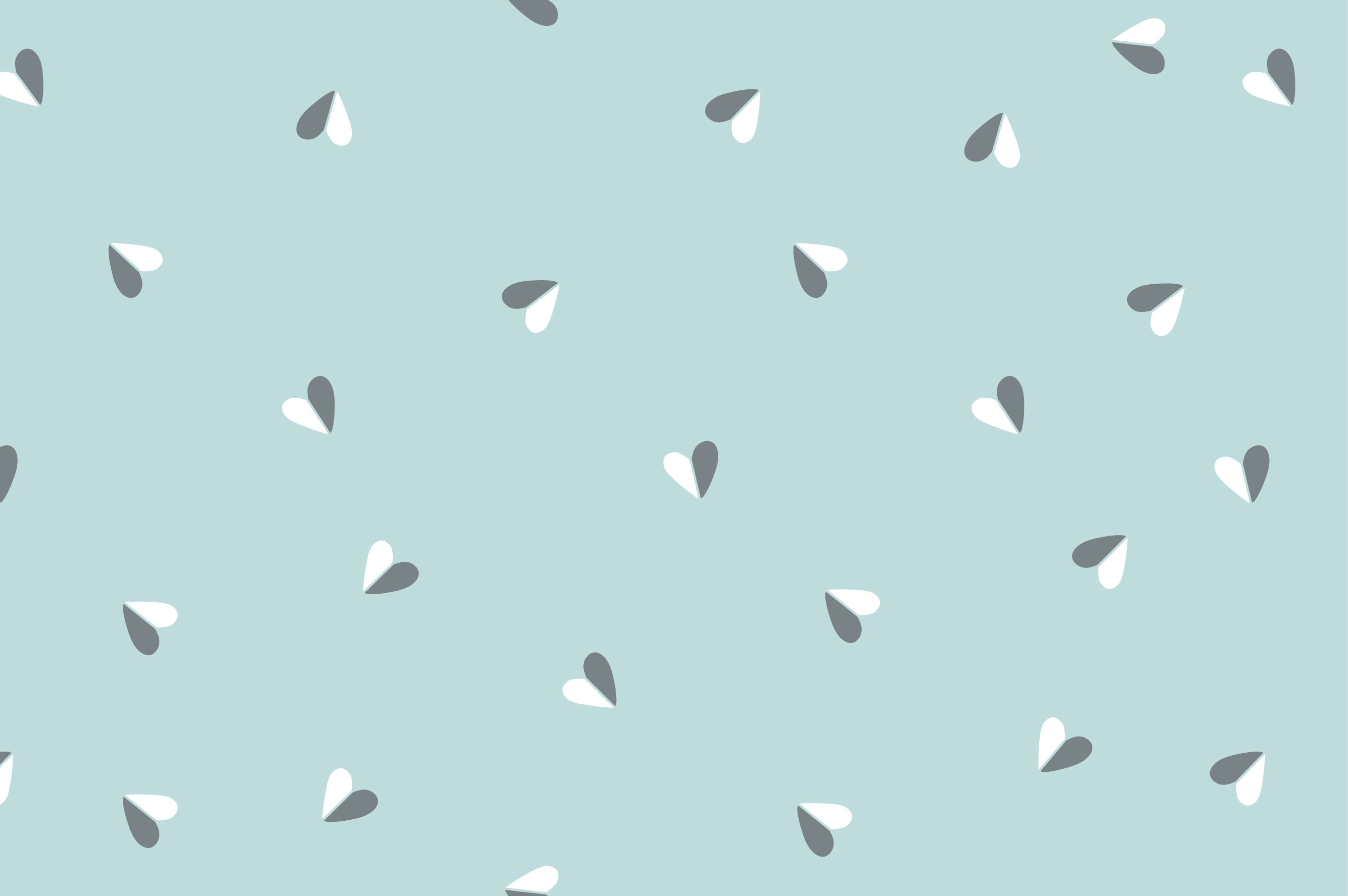 Ткань с принтом Сердечки-половинки Т691_15