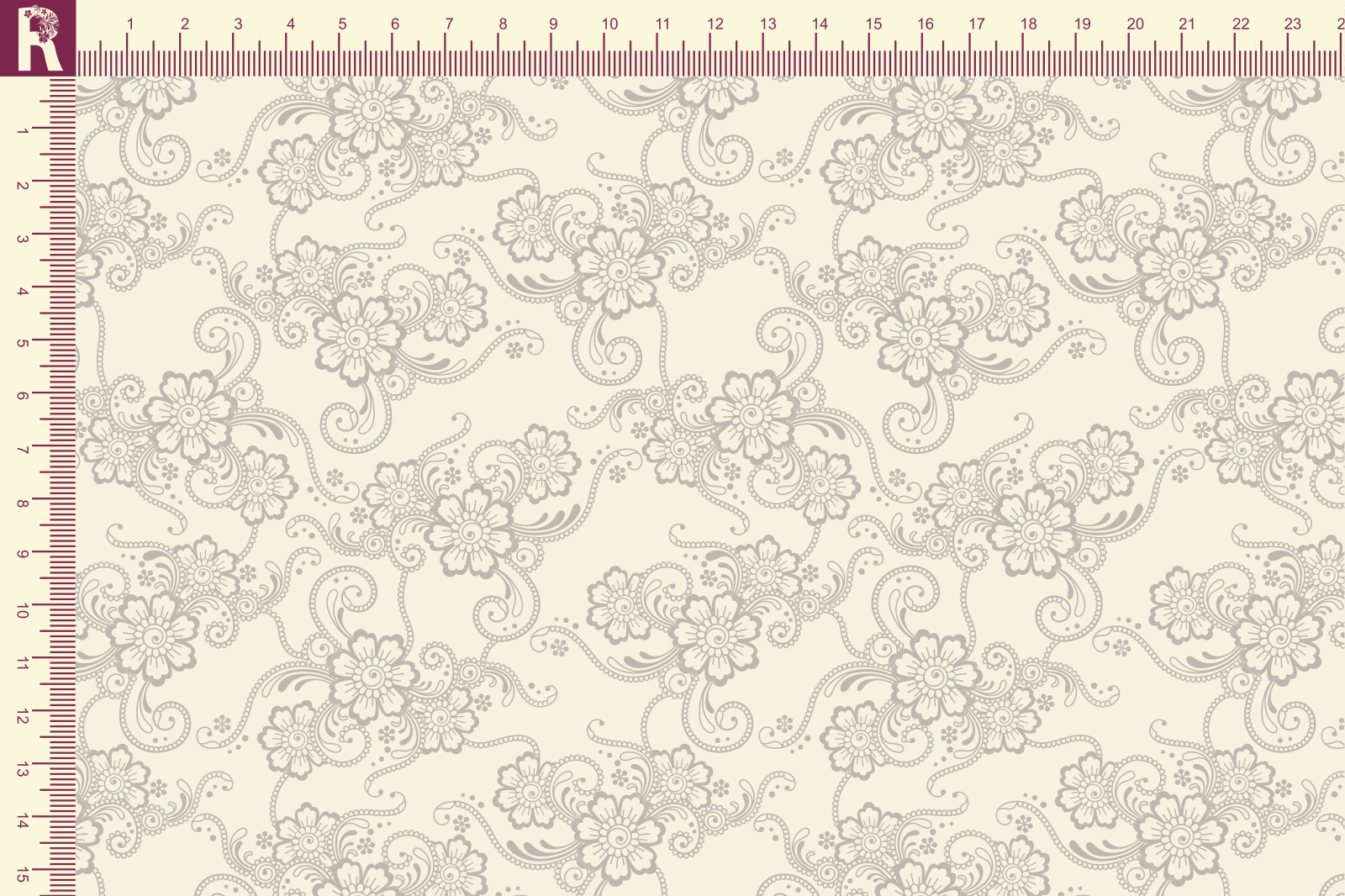 картинка Т123 Кружево 9050а_8008 серое кружево на молочном фоне от компании Руткани