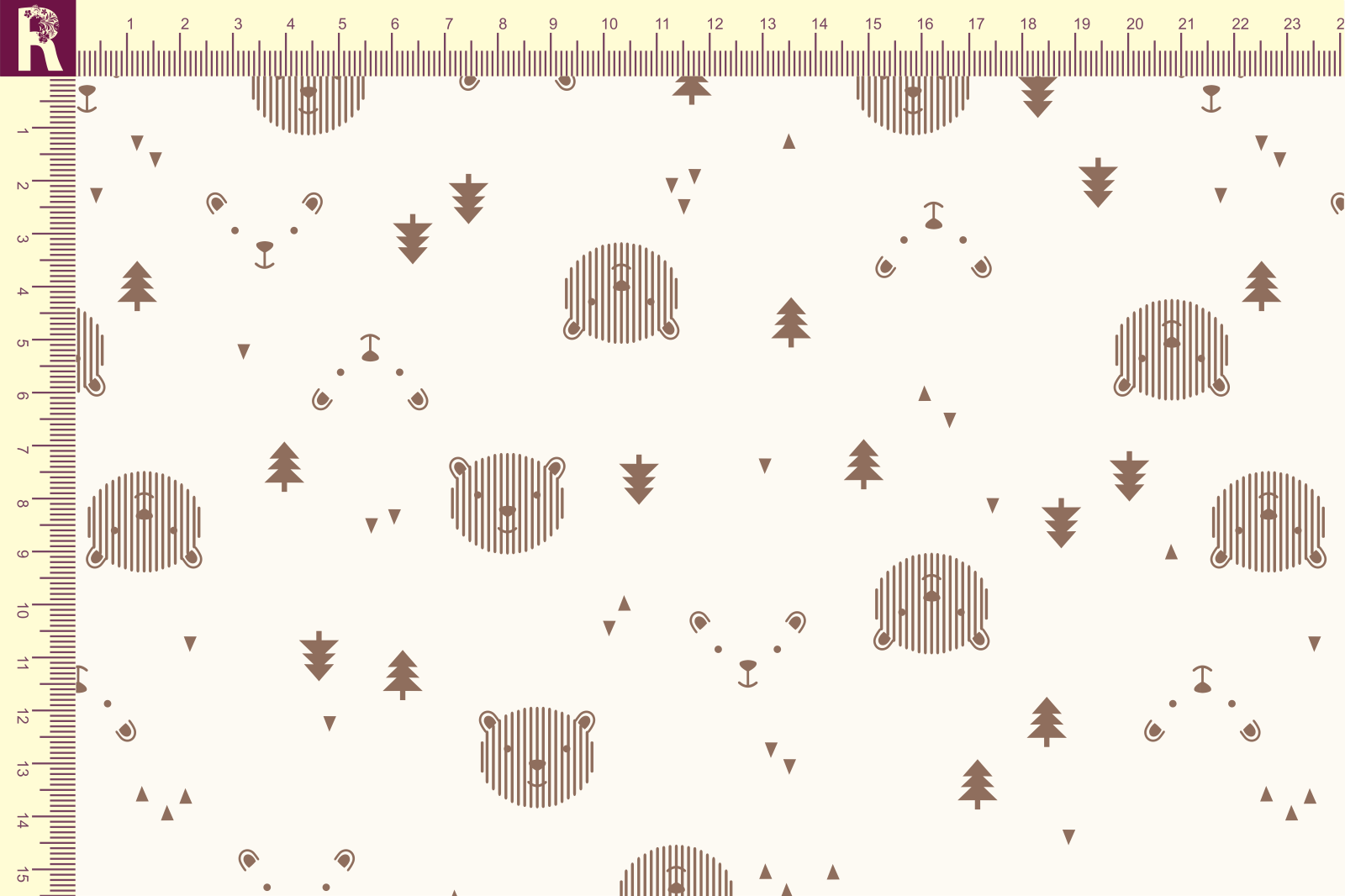 Т616 Штриховые мишки 9050а_ 4016 Футер с начесом, 30/20, пачка, кардная