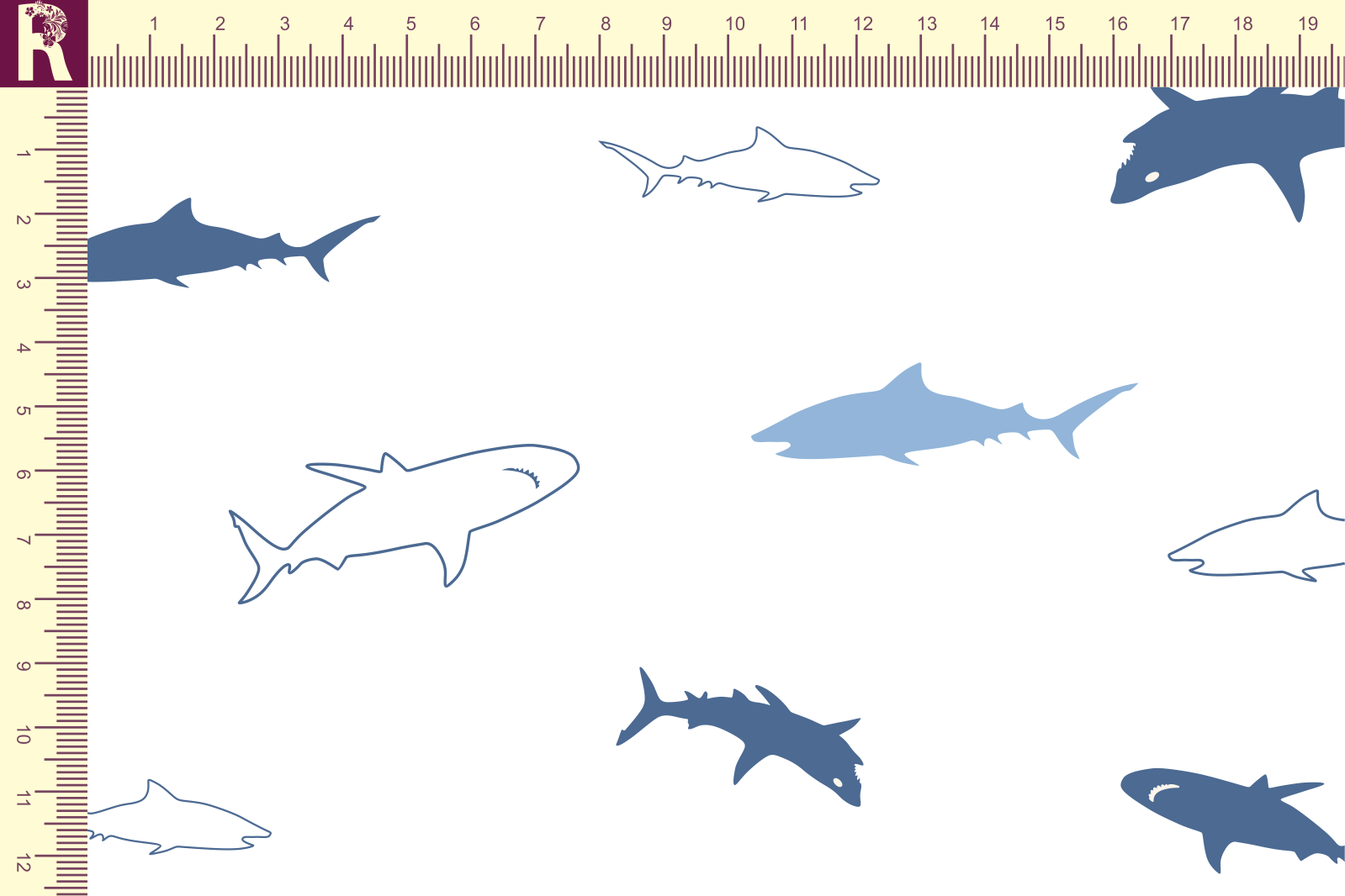 Т652 Акулы 9000_5004_7028 Футер с начесом, 30/20, пачка, кардная