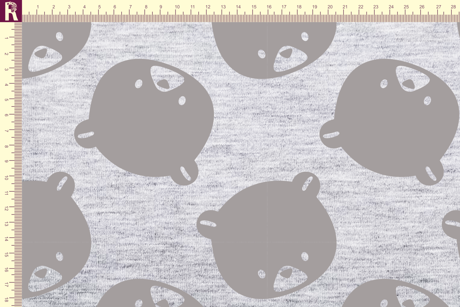 картинка Т630 Крупные мишки Т1 melange _8010 ( серые мишки на меланже) от компании Руткани