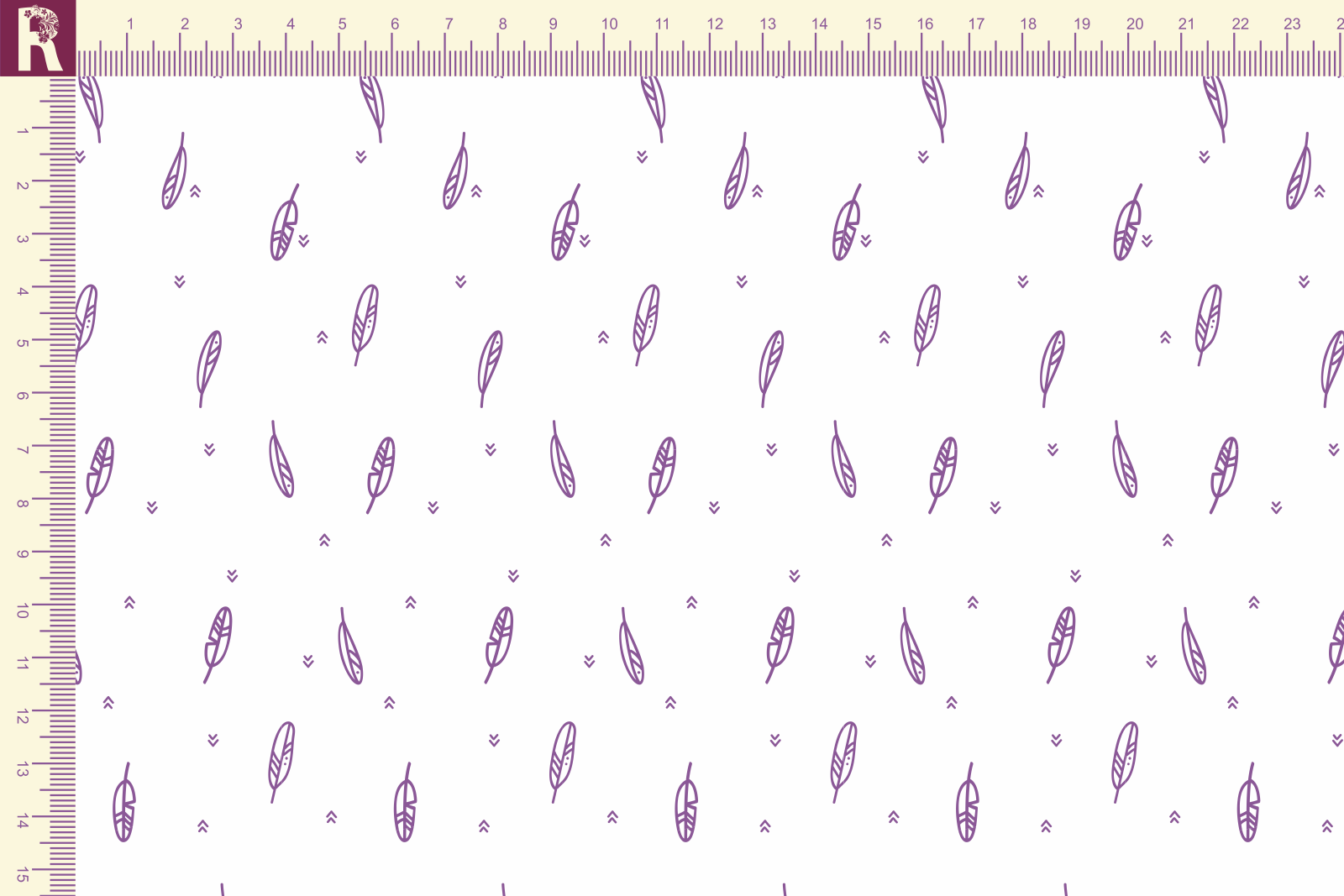 картинка Т125 Перышки 9000_2018(фиолетовые перышки на белом фоне) от компании Руткани