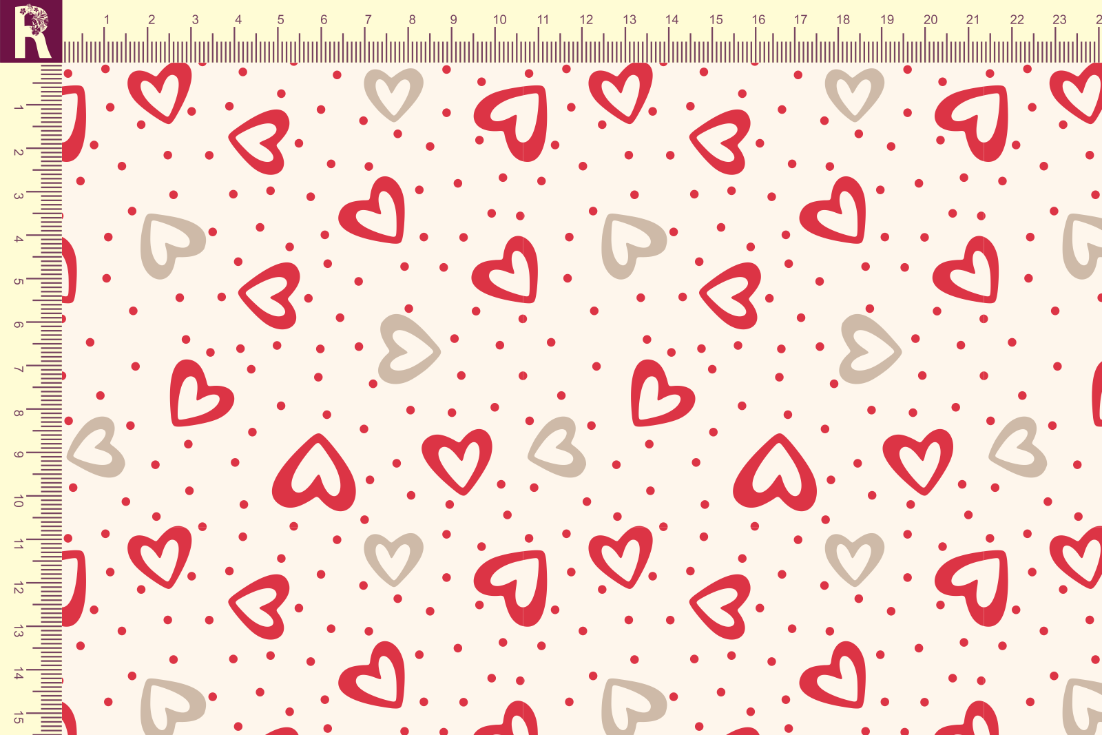 картинка Т121 2 сердечка 9050а_9007_4002 от компании Руткани