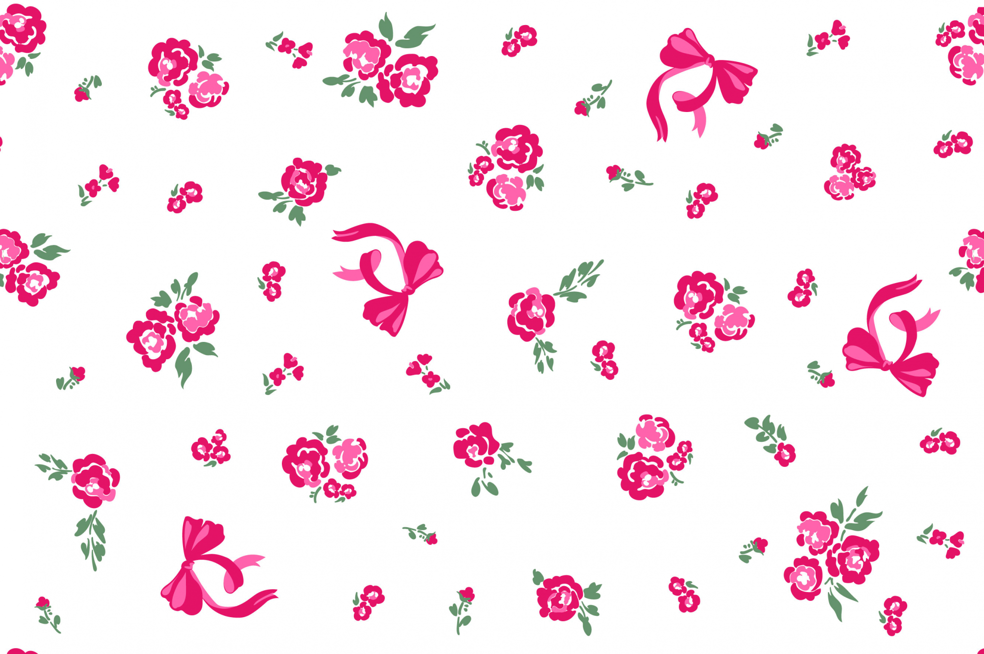 картинка Ткань с принтом Бантики и розы Т686_11 от компании Руткани