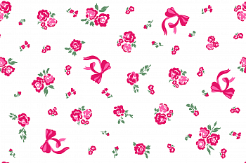 картинка Ткань с принтом Бантики и розы Т686_11 от компании Руткани