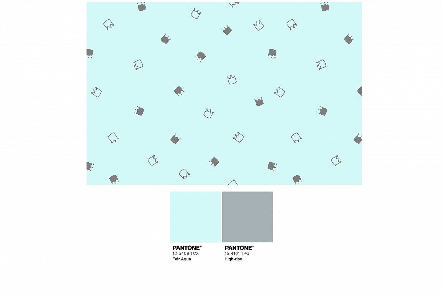 Ткань с принтом Милые короны Т698_10