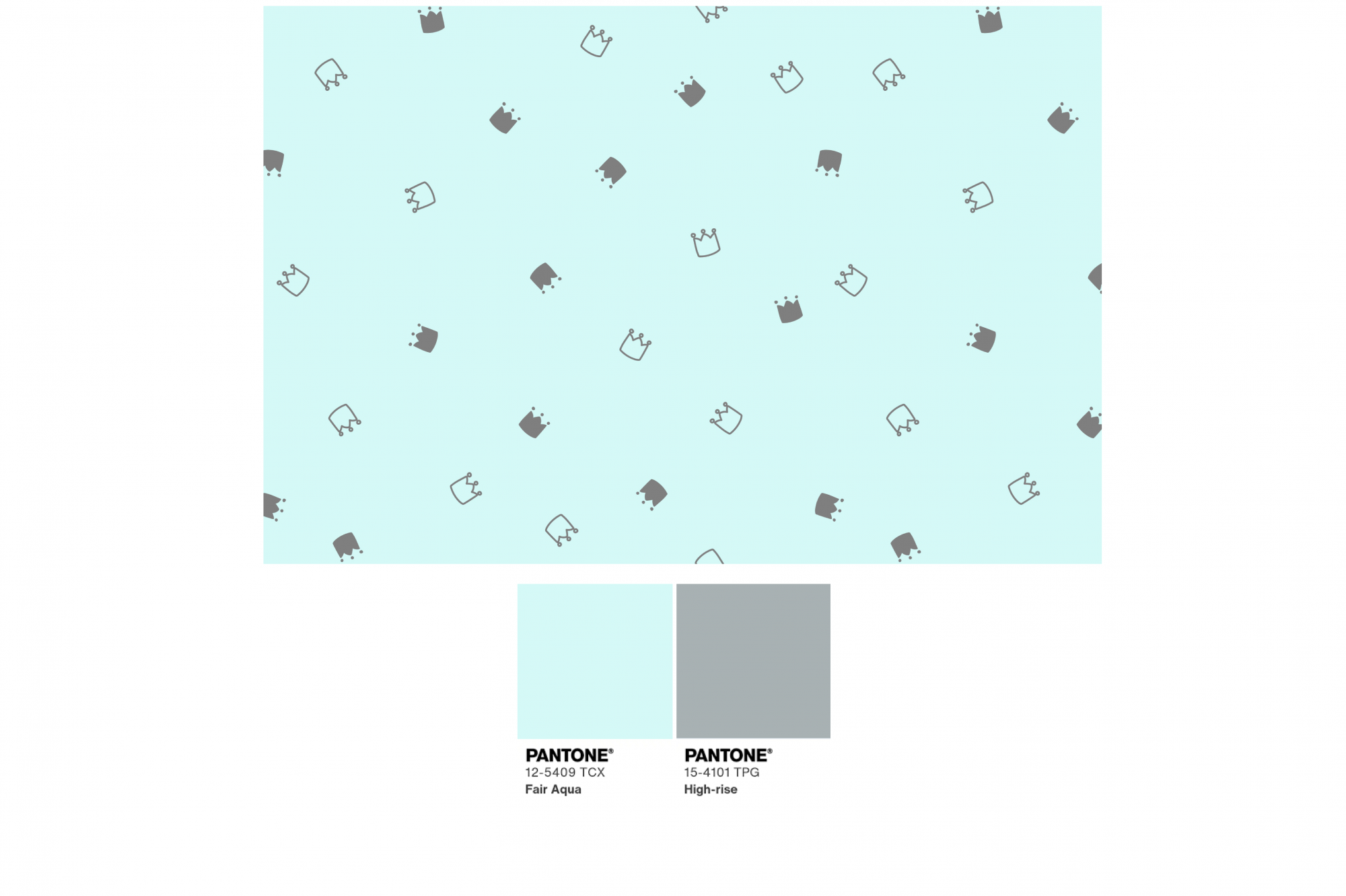 картинка Ткань с принтом Милые короны Т698_10 от компании Руткани